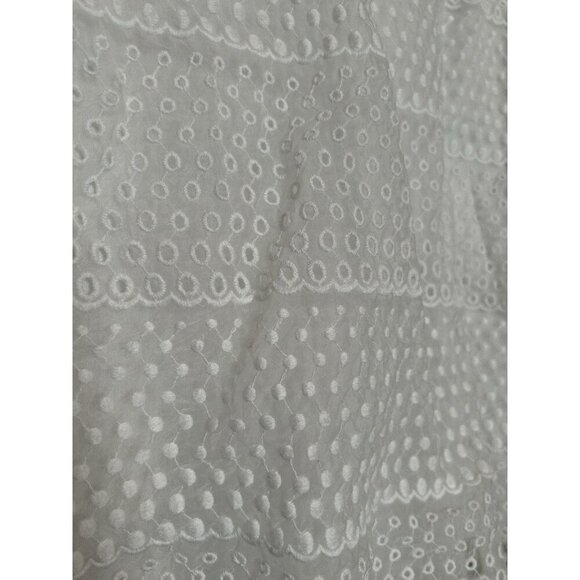 J Crew White Eyelet Embroidery Sleeveless Casual Tank Top US Women's Large NEW - Picture 2 of 9